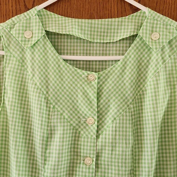 Misses vintage handmade gingham dress: 38 " bust appr size 10 - Picture 2 of 6